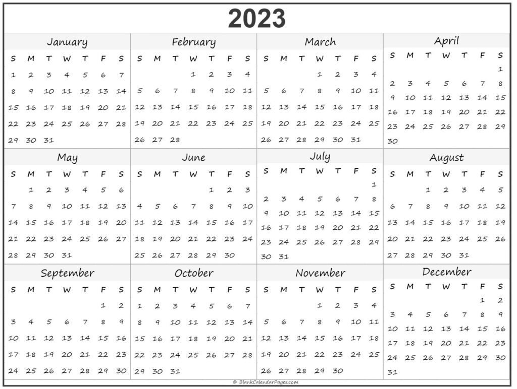 2023 Calendar Free Printable Word Templates Calendarpedia 2023 