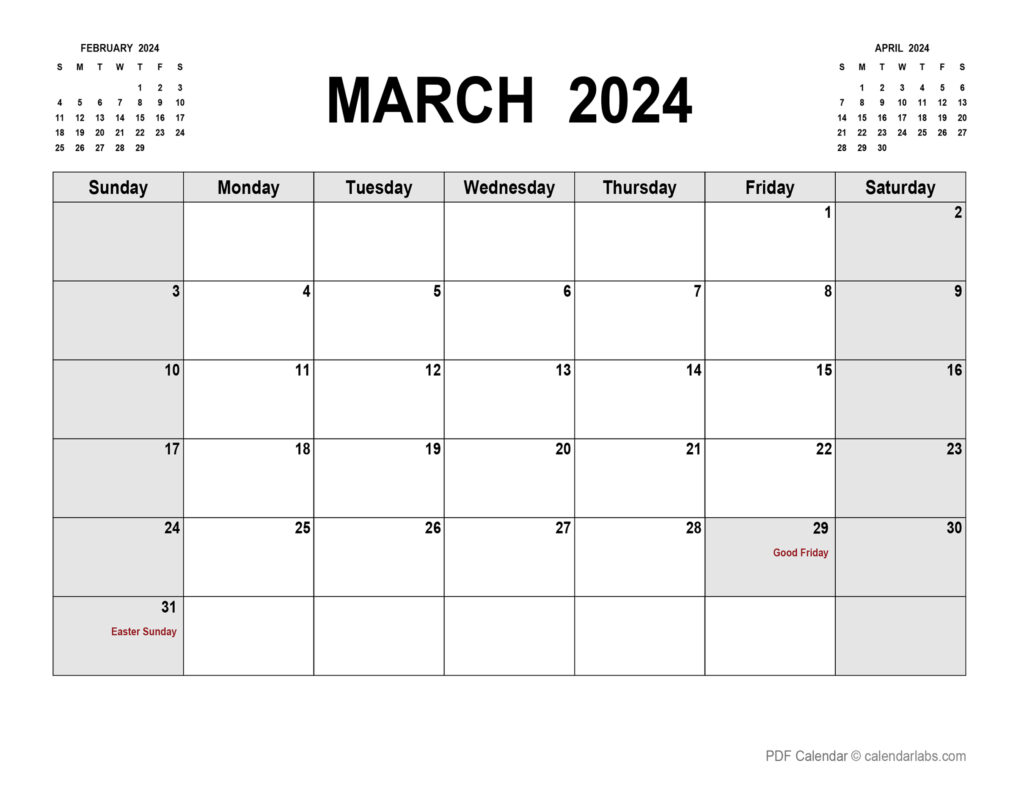 2024 March Calendar Printable Free One Calendar Amazon 2024