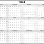 2024 Year Calendar Yearly Printable