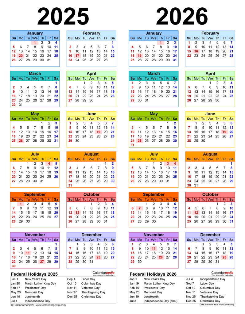 2025 2026 Two Year Calendar Free Printable Pdf Templa Vrogue co