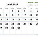 2025 April Calendar Printable Pdf Form Instructions Fanya Jemimah