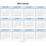 2025 Calendar Blank Printable Calendar Template In PDF Word Excel