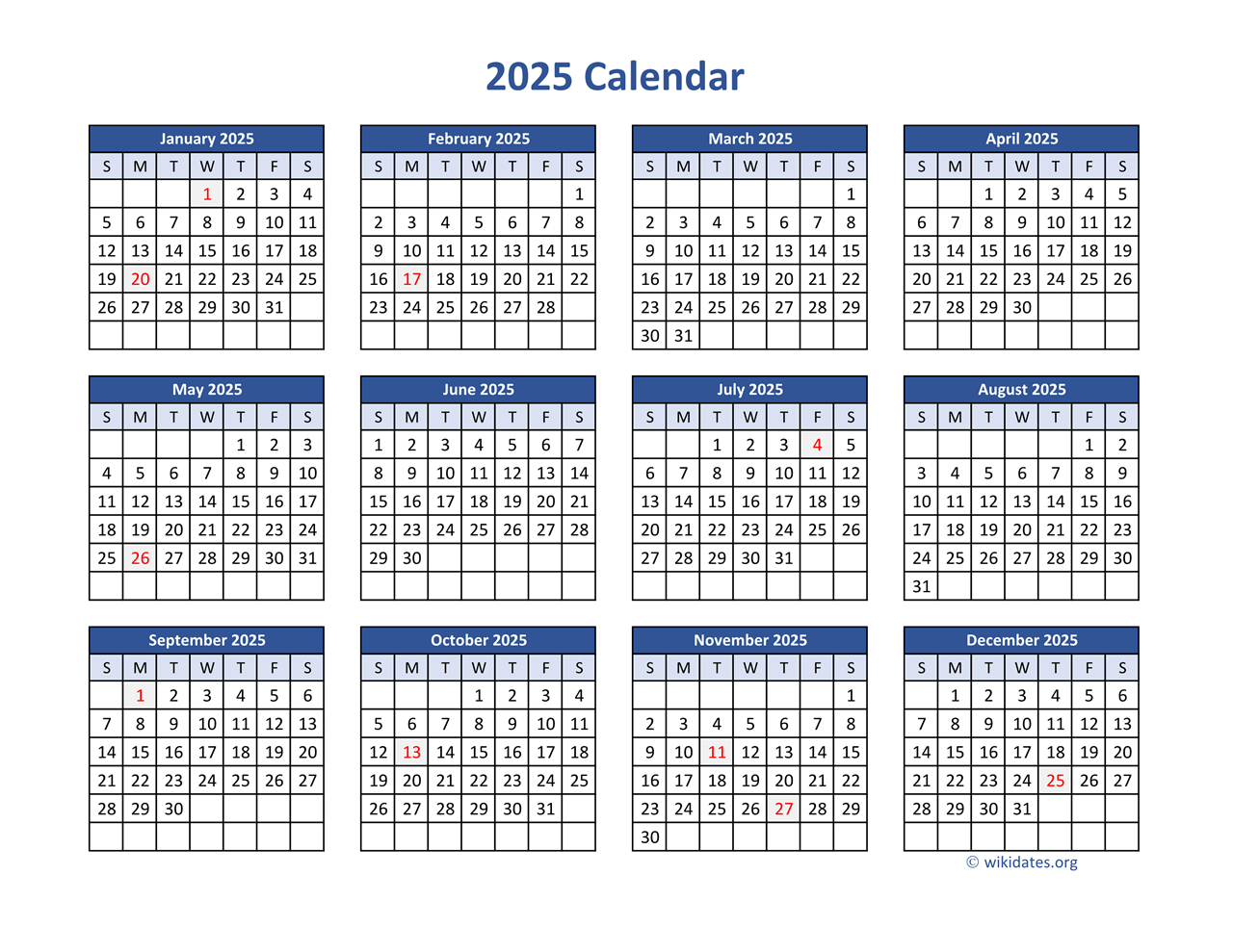 2025 Calendar Printable Pdf Free Download Calendars 2025