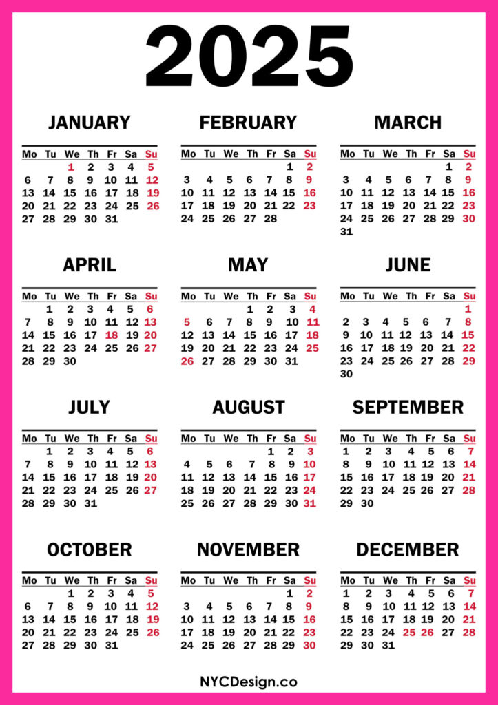2025 Calendar With Week Numbers Printable Uk Online Dori Nolana