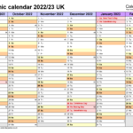 Academic Calendars 2022 23 UK Free Printable Word Templates