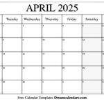 April 2025 Calendar Free Printable With Holidays And Observances