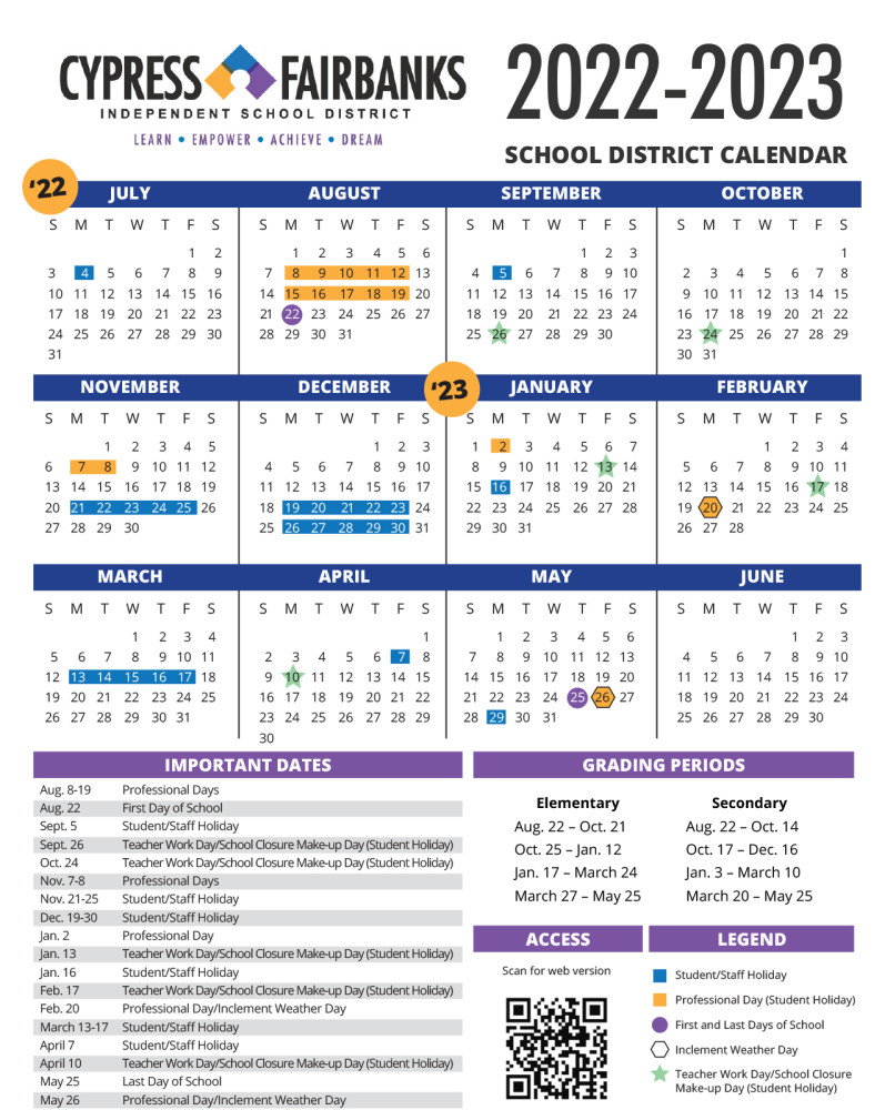 Cypress Fairbanks Cfisd Calendar 2024 2025 Teacher Printable