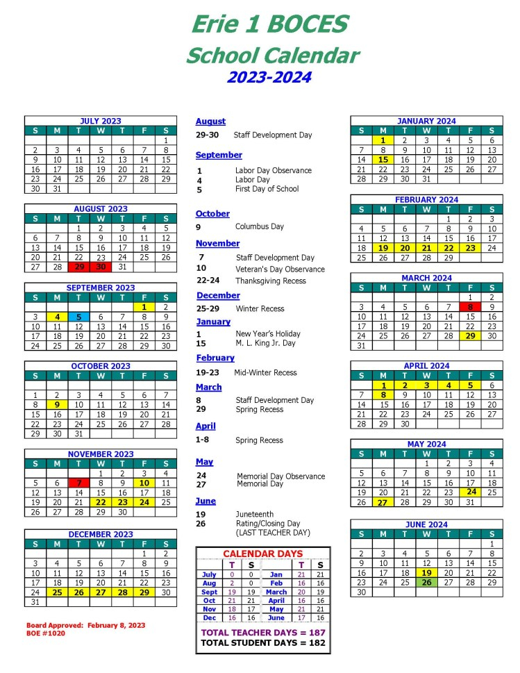 Boces School Calendar Perky Boces 2 School Calendar Printable Blank 