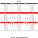 Calendar 2021 2025 Ten Year Calendar 2018 2019 2020 2021 2022