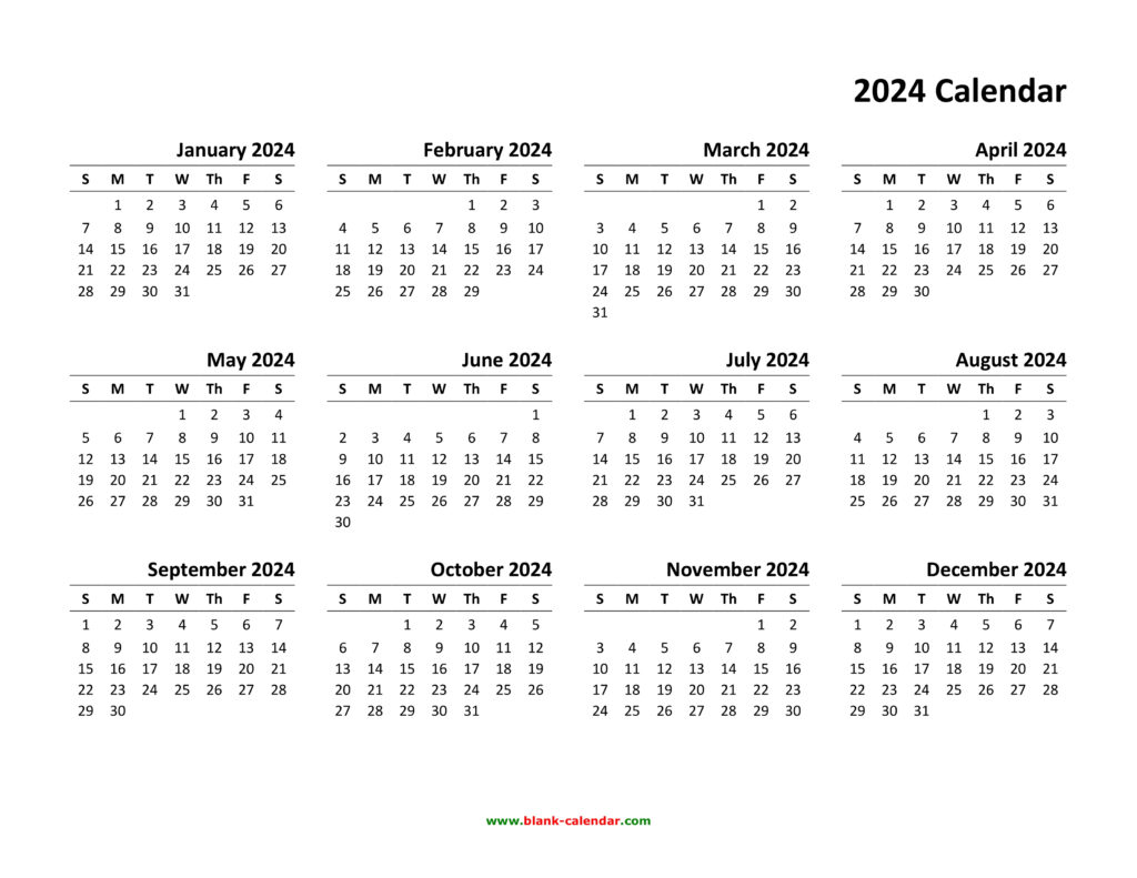 Calendar 2024 Calendar Printable Calendar 2024 All Holidays