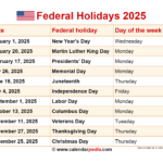 Calendar 2025 With Holidays