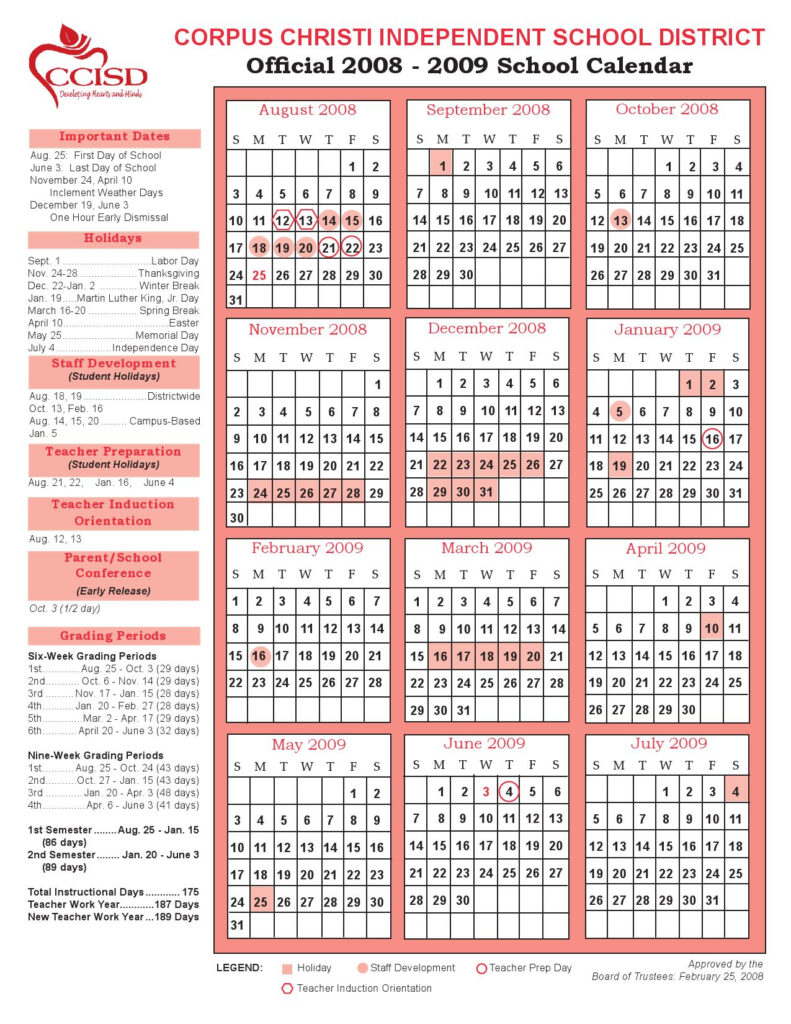 Corpus Christi Isd Calendar 2024 25 2024 Calendar Printable