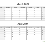 Free Printable Calendar 2024 March And April 14 Rae Leigha