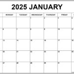 January 2025 Calendar Free Printable Calendar