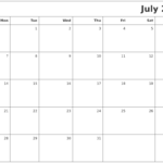 July 2025 Printable Blank Calendar