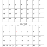 June July 2023 Calendar Printable Notes Pdf Vertical Landscape Format