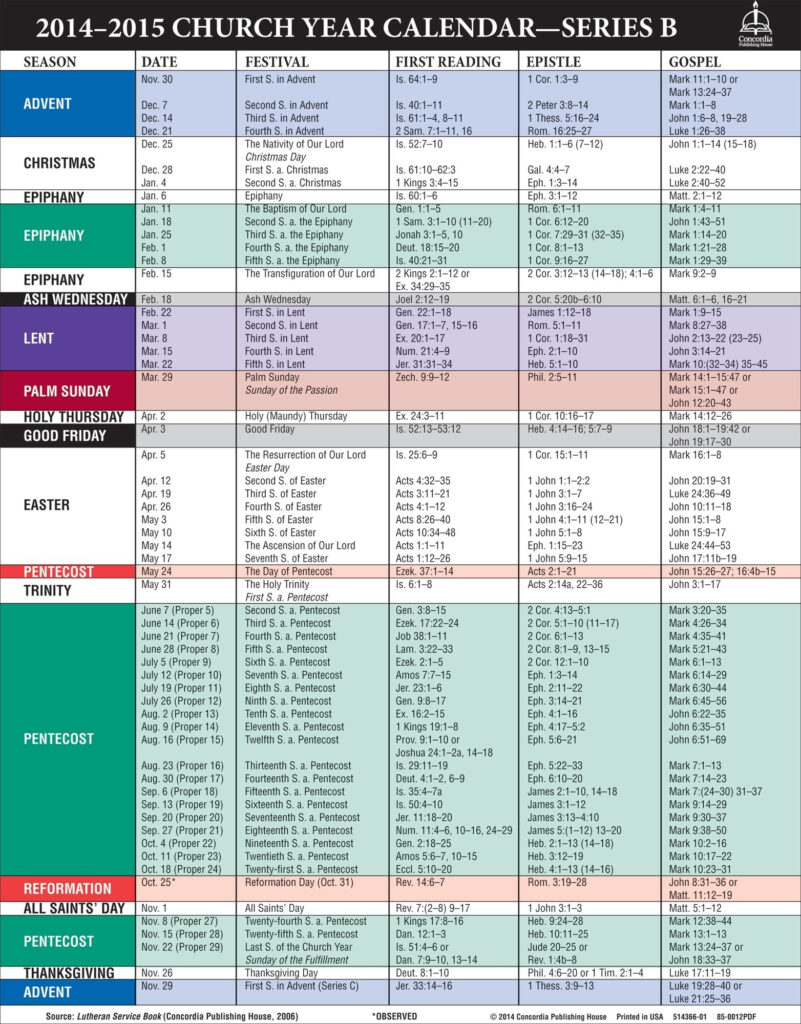 Liturgical Calendar 2021 Printable Printable Liturgical Calendar 