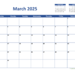 March 2025 Calendar Classic WikiDates