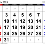 March 2025 Calendar Templates For Word Excel And PDF