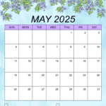 May 2025 Calendar Free Printable DIY Projects Patterns Monograms