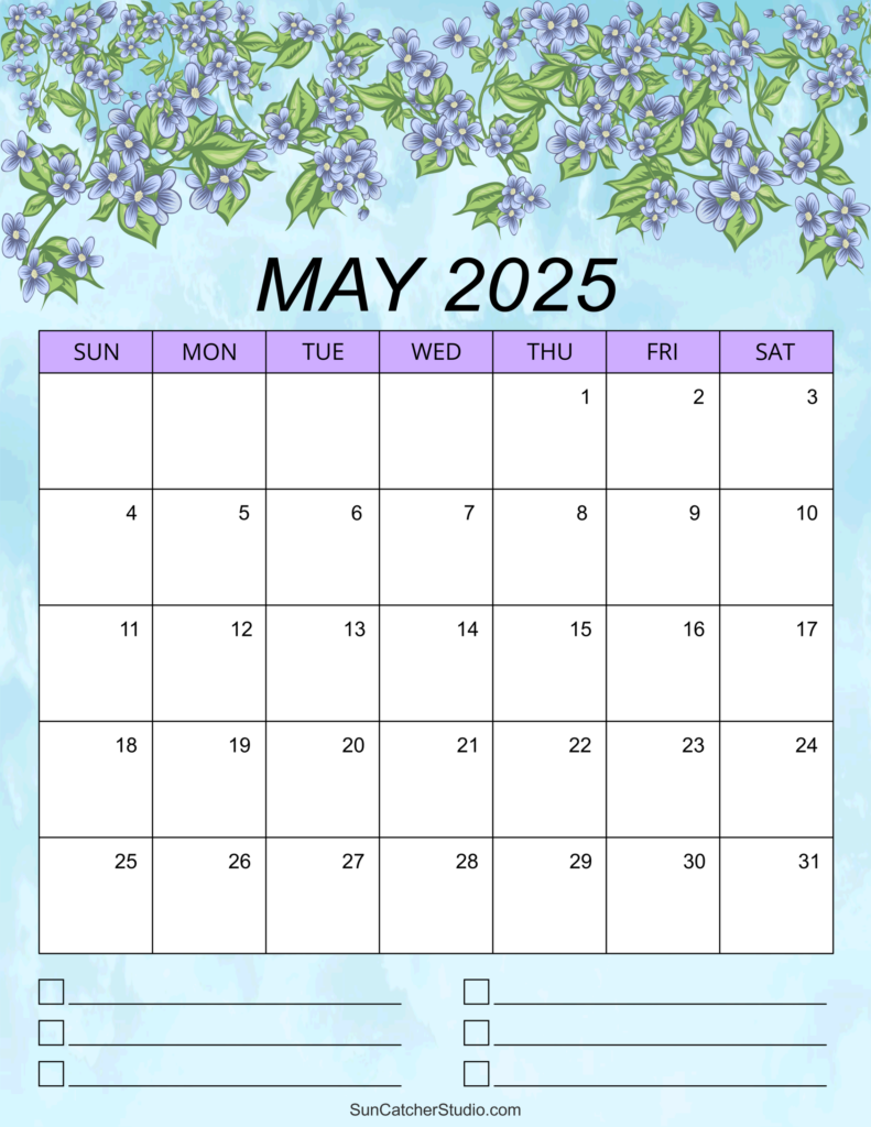 May 2025 Calendar Free Printable DIY Projects Patterns Monograms 