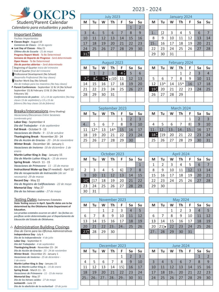 Okcps 2024 25 Calendar Cordi Jacinthe