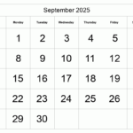 September 2025 Free Calendar Bank2home