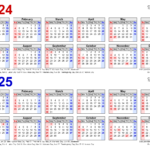 2024 2025 Two Year Calendar Free Printable PDF Templates