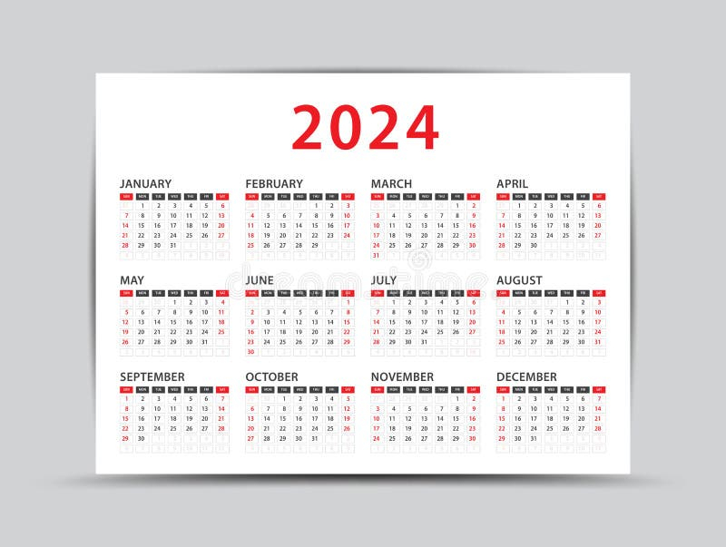 2024 Yearly Calendar 12 Months Shown On One Page Today Calendar 