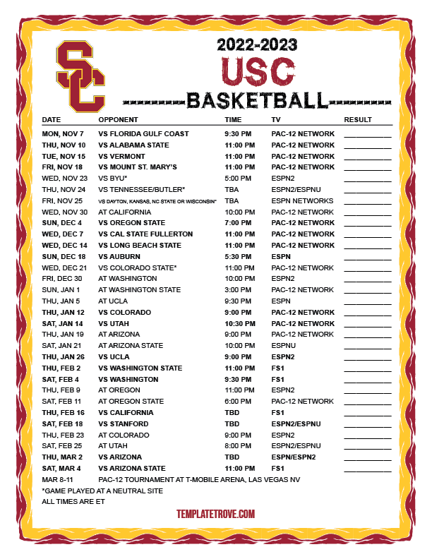 2025 Academic Calendar Usc Basketball Game Joby Corrina