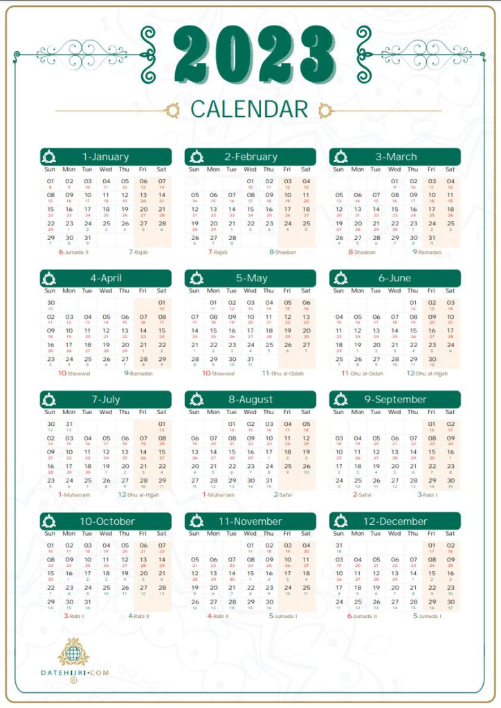 2025 Calendar With Islamic Dates PDF Calendar 2025 June July August