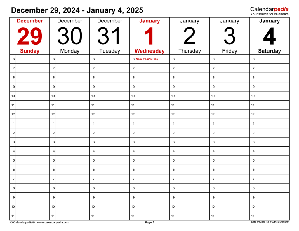 2025 Printable Calendar Weekly Karie Marleen