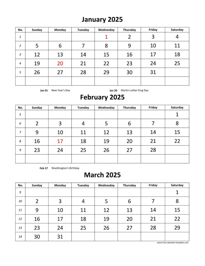 3 Month Calendar 2025 Free Plan And Organize Your Year With Ease 