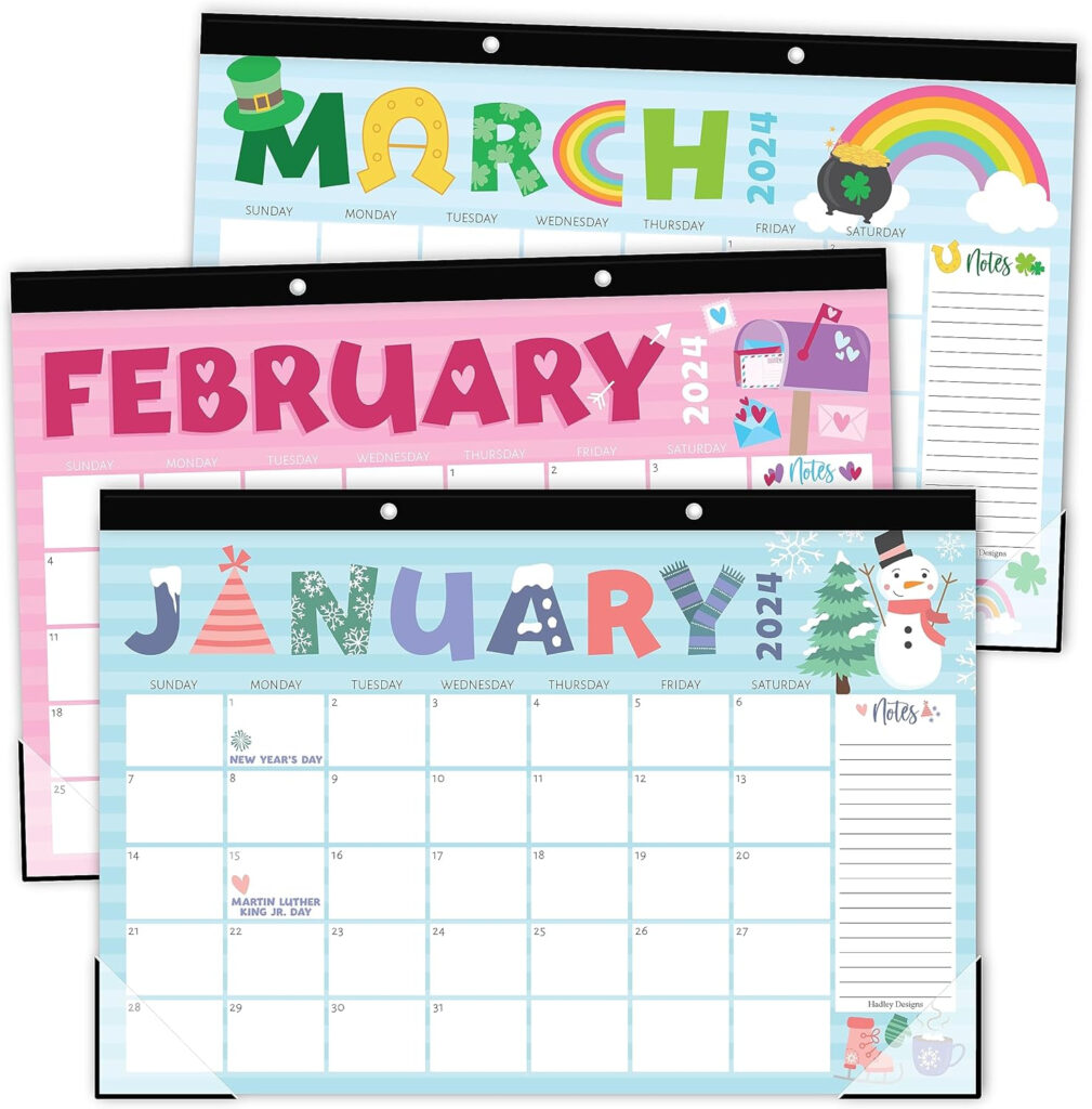 Amazon Doodle Large Desk Calendar 2024 2025 Desk Calender 2024