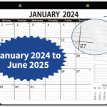 Amazon SUNEE 2024 2025 Desk Calendar Large 22x17 From Now To June