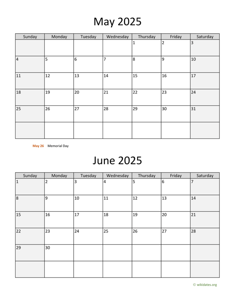 Calendar 2025 May And June Editable Calendar Planner 2025