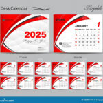 Calendar 2025 Template Set Vector Week Starts Sunday Set Of 12 Month