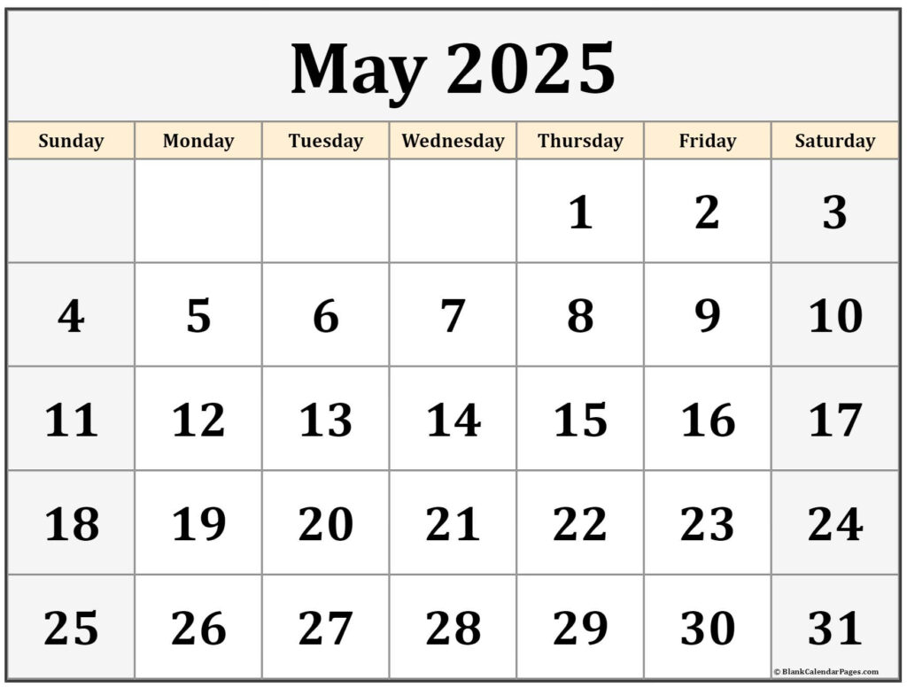 Calendar Of May 2025 Editable Calendar Planner 2025