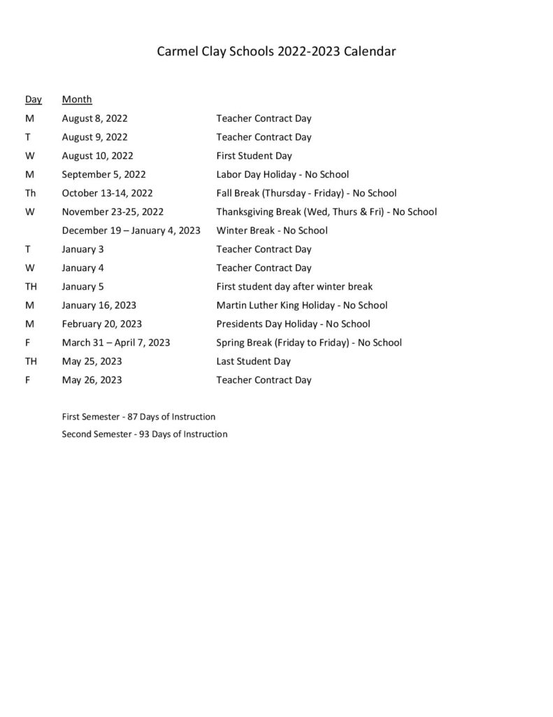 Carmel Clay Schools Calendar 2024 2025 Emmye Tomasine