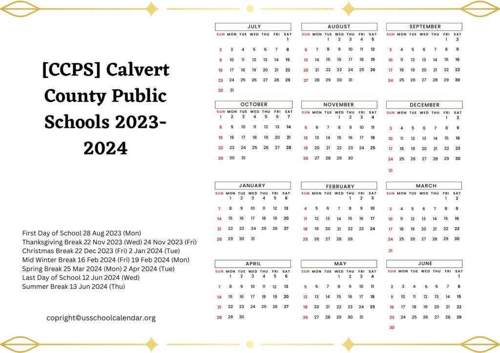 Ccps Calendar 2024 2025 Calvert Aurea Suellen