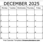 December 2025 Calendar Free Printable With Holidays And Observances