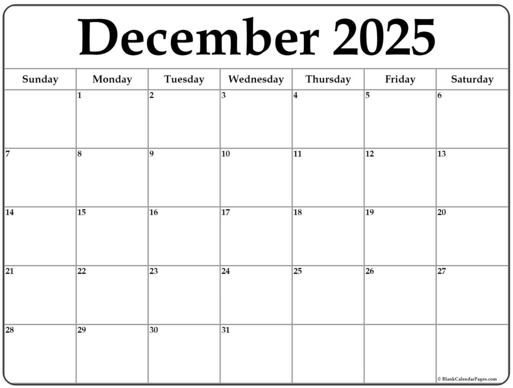 December Calendar For 2025 Christopher Lambert