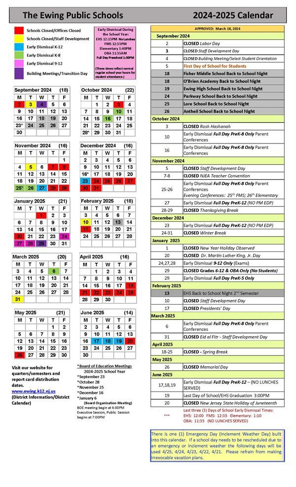 District Calendar 2024 2025 District School Year Calendar