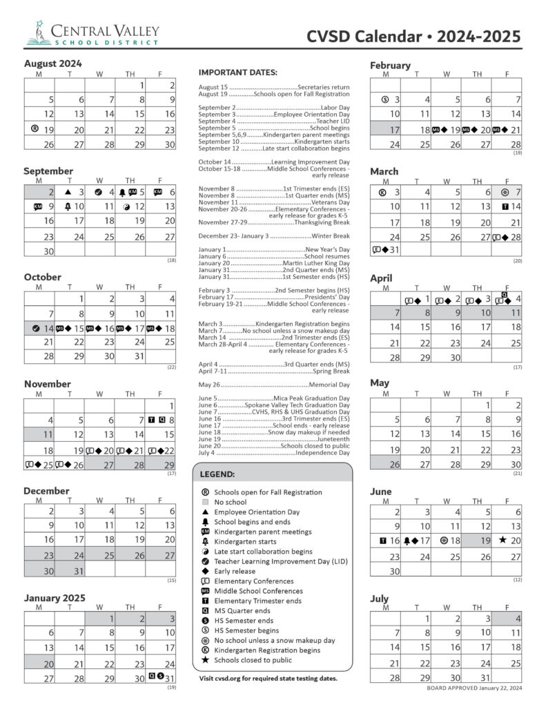 District Printable Calendar 2024 2025 District Printable Calendar 