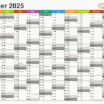 EXCEL KALENDER 2025 KOSTENLOS