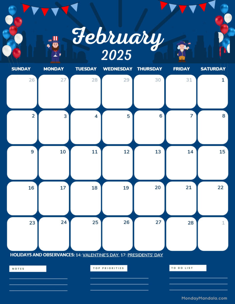 February 2025 Calendar 52 Free PDF Printables 