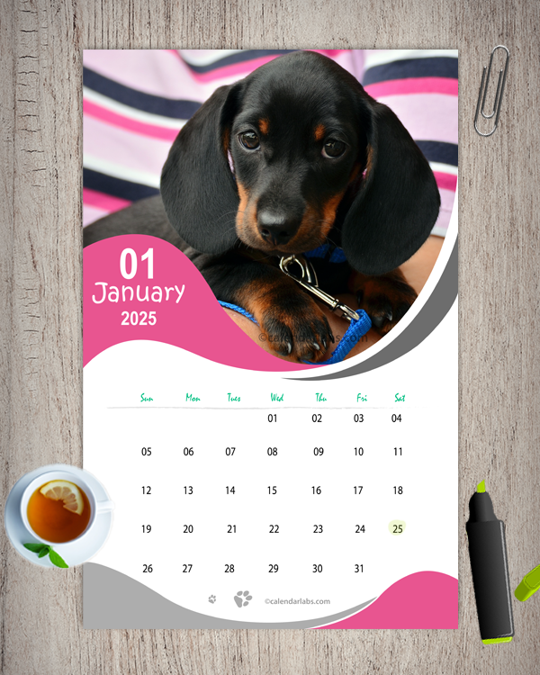 Free Dog Calendar Contest 2025 Alice Babette