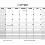 Free Download Printable Calendar 2025 Large Box Grid Space For Notes