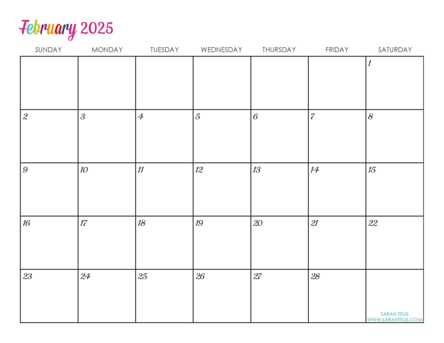 Free Editable Calendar 2025 Monthly Your Customizable Organizational 