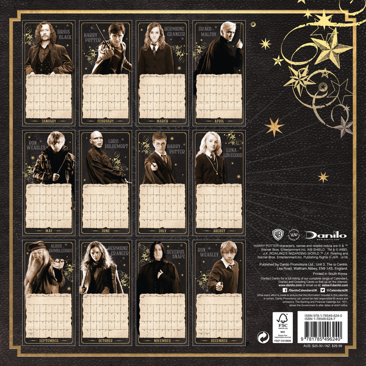 Free Printable 2025 Harry Potter Calendar Angy Mahala